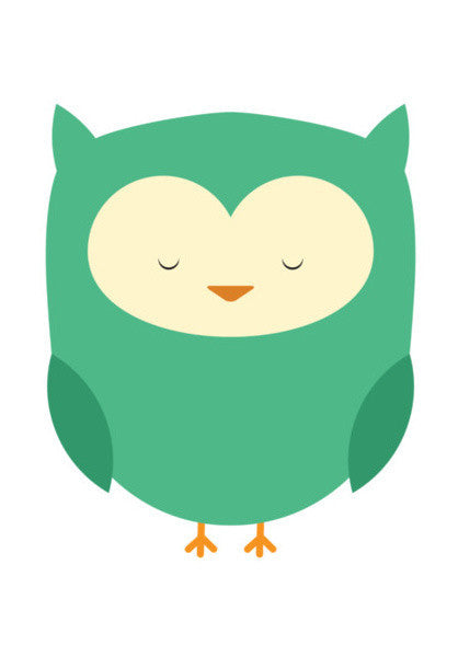 Cute Green Owl Art PosterGully Specials