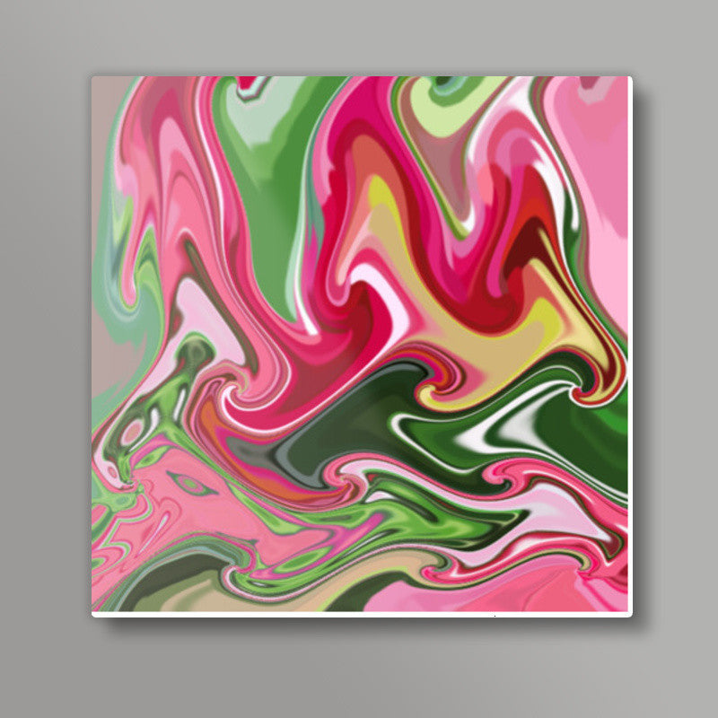 Abstract Bright Spring Colored Waves Art Background   Square Art Prints