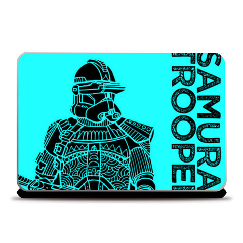 Samurai Trooper : Star Wars Inspired Original Art, Blue, Black, Pop Art, Trendy Graphic Art, Bold, Bright, Intricate Laptop Skins