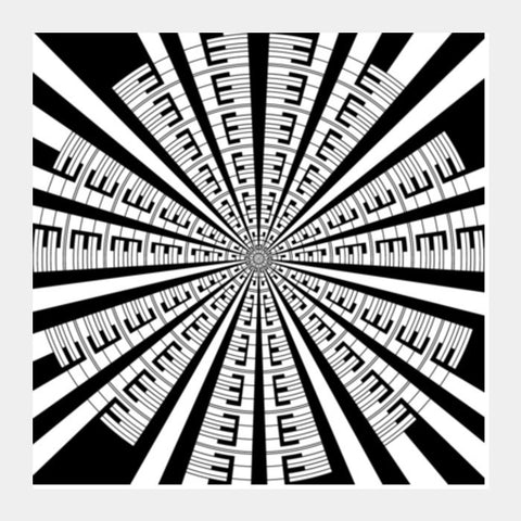 Abstract Circular Black And White Modern Optical Art Design Background Square Art Prints PosterGully Specials