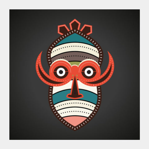 African Authentic Mask Square Art Prints PosterGully Specials