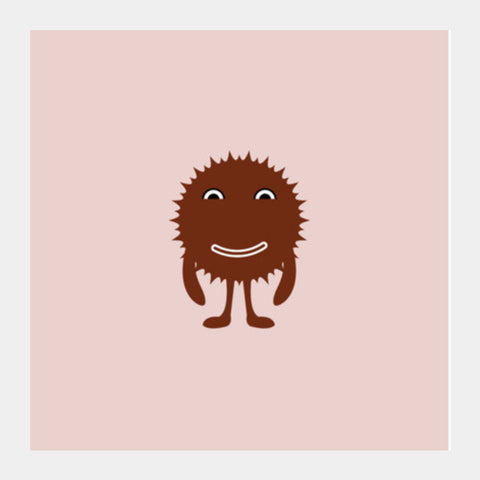 Adorable Little Brown Cartoon Vector Design Square Art Prints PosterGully Specials