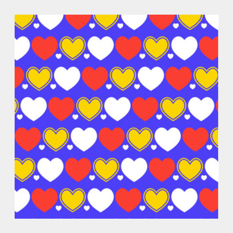 Hearts Seamless Multicolor Pattern Square Art Prints PosterGully Specials