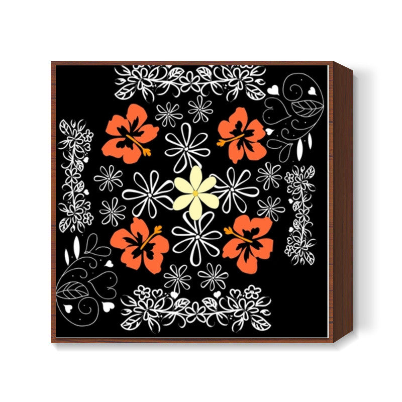 Flower Design Square Art Prints