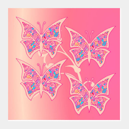 Square Art Prints, Butterflies Zenscrawl Square Art Prints