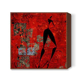 Red Figure Modern Art  Square Art Prints