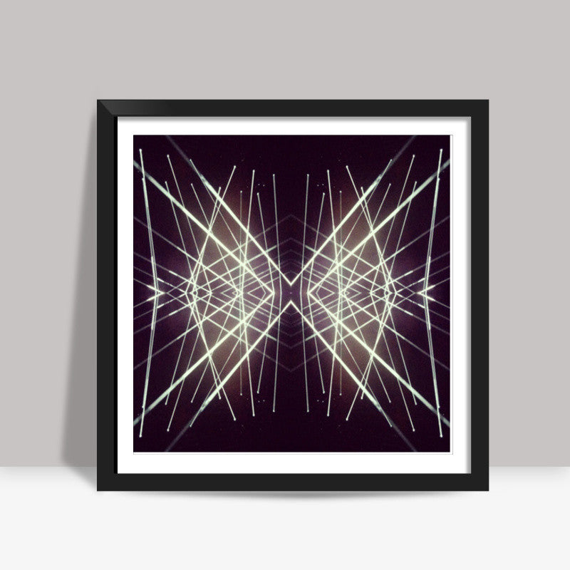 Abstract Glowing Lines Concert Event Disco Digital Background Square Art Prints