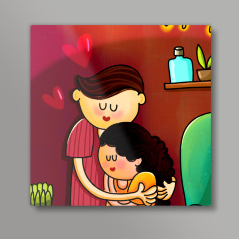 US (The Warm Hug) Square Art Prints