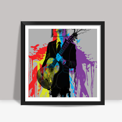 Surrealism Man Guitarist Square Art Prints