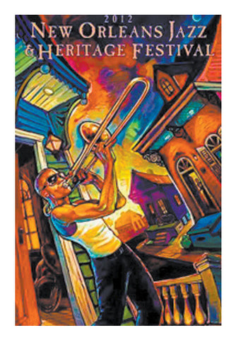 Original New Oreleans Jazz Fest Music Poster Wall Art