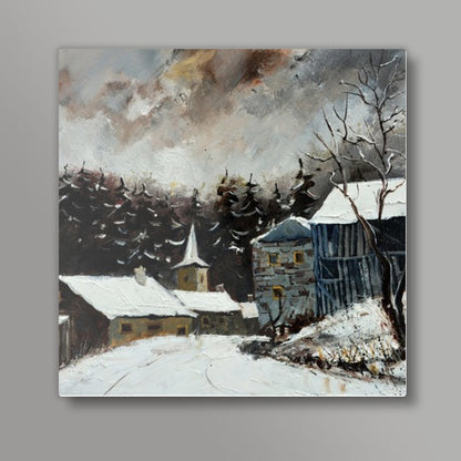 winter landscape 5451 Square Art Prints