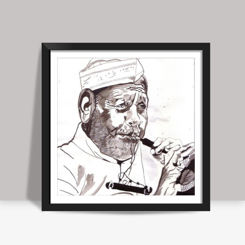 Ustad Bismillah Khan dedicated his life to music  Square Art Prints