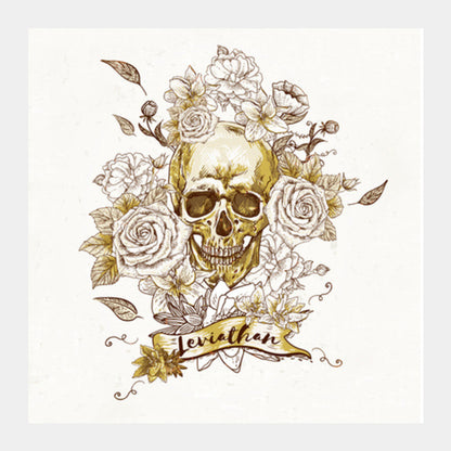 Skulls and Roses Square Art Prints