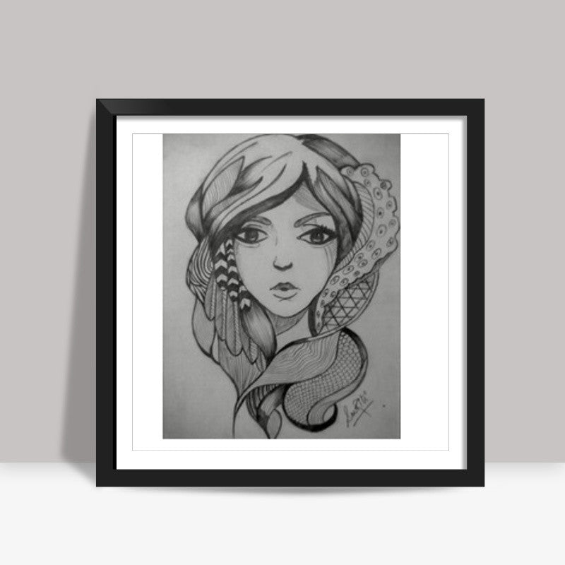 Pencil Sketches Square Art Prints