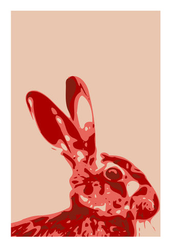 Wall Art, Abstract Hare Red Wall Art