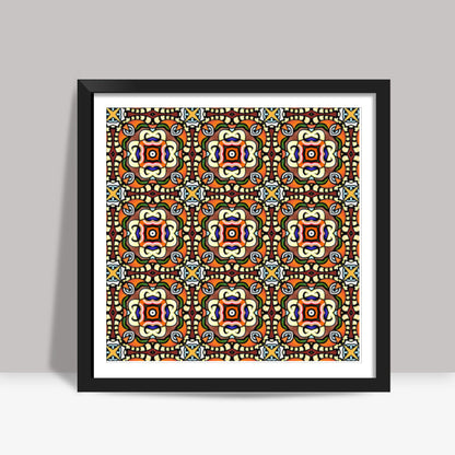 Tribal Ethnic Geometric Pattern  Square Art Prints