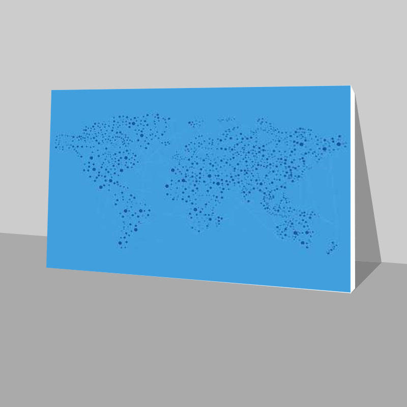 Blue Connected World Map Stick Ons