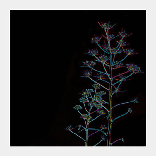 Neon Fern Square Art Prints