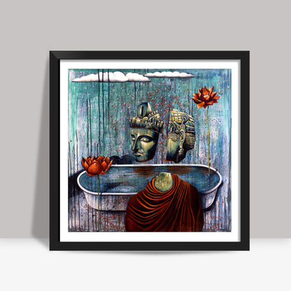 Bodhi Lotus and Tub Square Art Prints