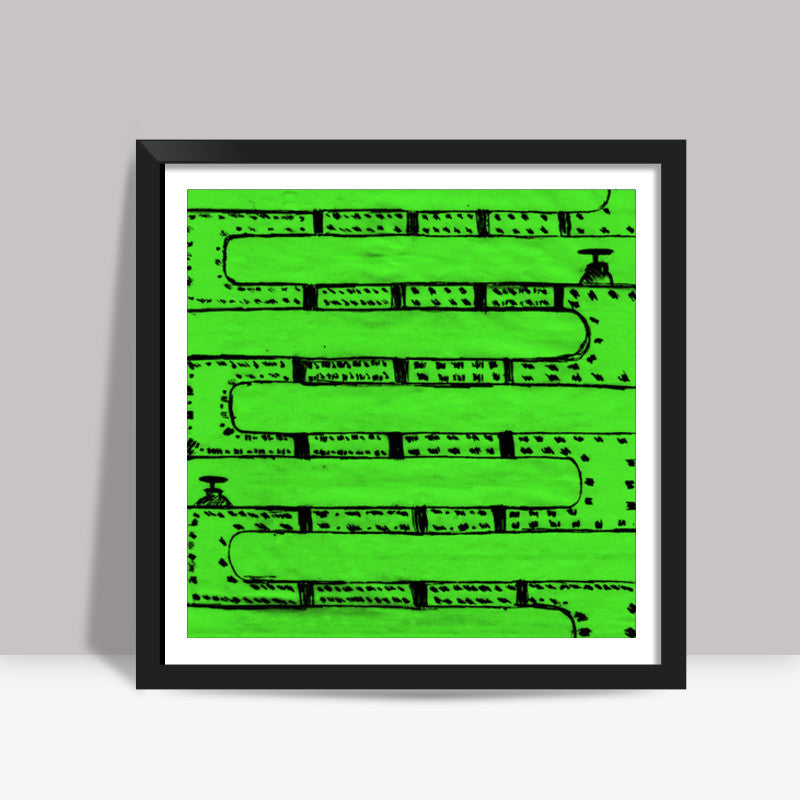 Pipeline Green Square Art Prints