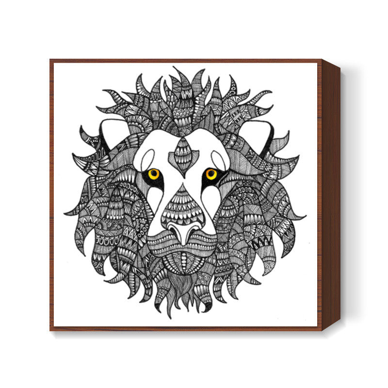 Intricate Lion Square Art Prints