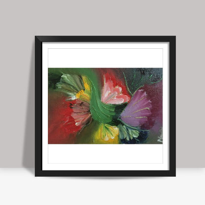 Abstract Floral | Finger Painting | Oil Painting & Glitter | Square Art Prints