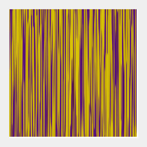 Abstract Yellow Purple Stripes Pattern Background Square Art Prints