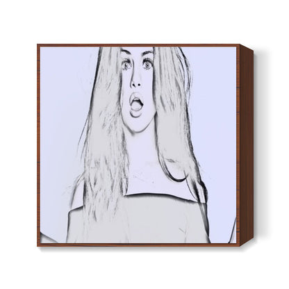 Selena gomez sketch Square Art Prints