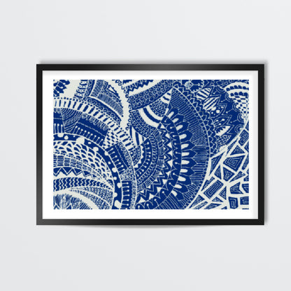 Blue-white doodle Wallart |artist: Megha-Vohra