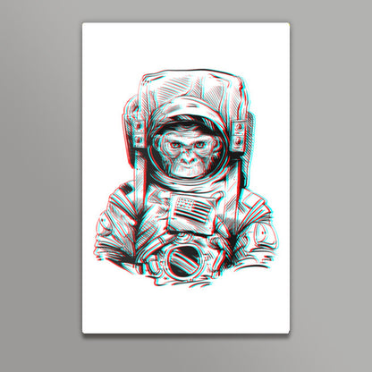 3D Space Monkey Wall Art