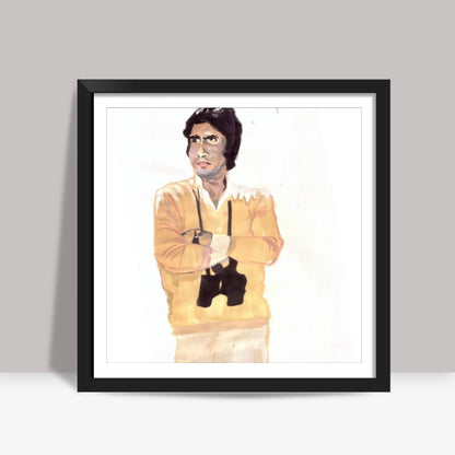 Bollywood superstar Amitabh Bachchan played the virtuous protagonist in several blockbusters Square Art Prints