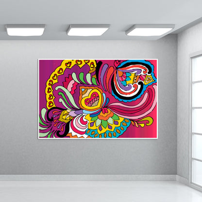 Flower Doodle Design Wall Art