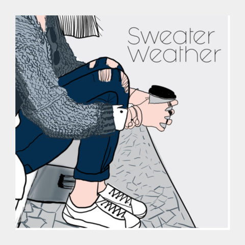 sweater weather Square Art Prints
