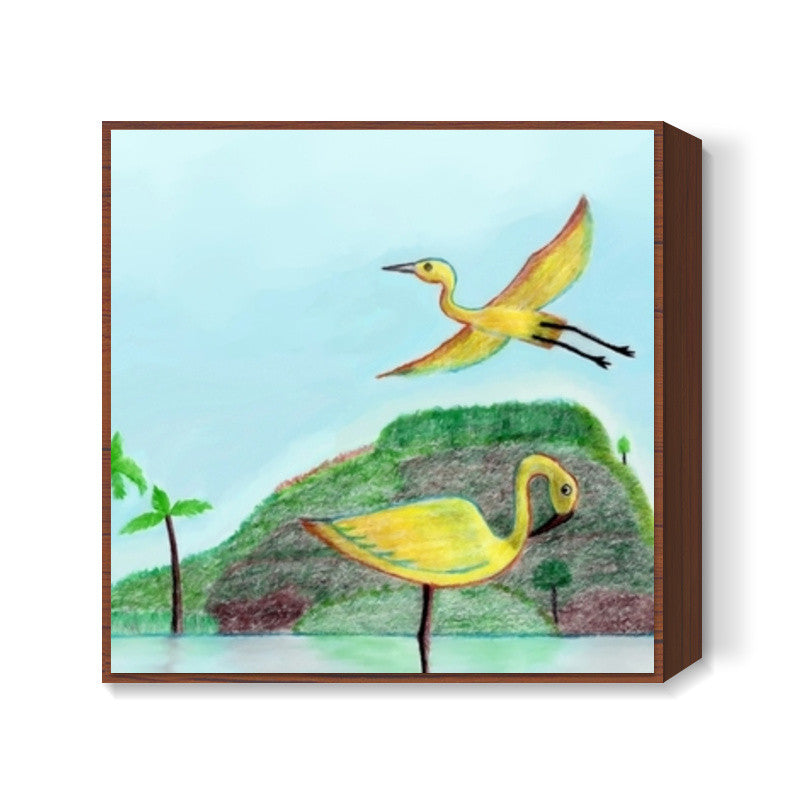 River Birds Square Art Prints
