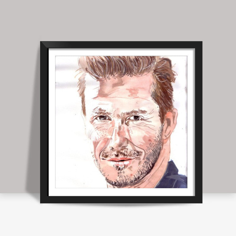 David Beckham -sometimes, all you need for your goal is a KICK Square Art Prints