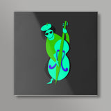 Jazz Man - Double Bass Square Art Prints