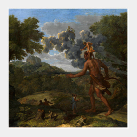 Blind Orion Searching for the Rising Sun by Nicolas Poussin Square Art Prints