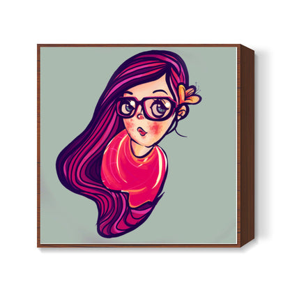 cute girl Square Art Prints