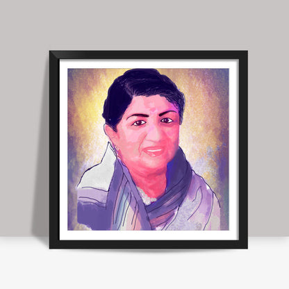 Lata Mangeshkar - Rangeela Re Square Art Prints