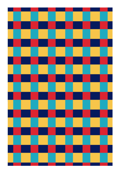 Dark Blue And Red Square Pattern Art PosterGully Specials