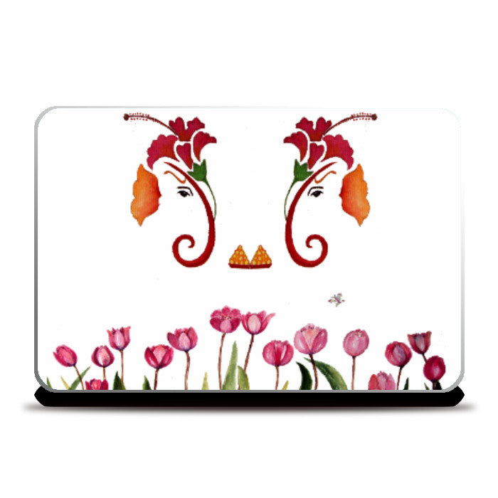 Laptop Skins, Lord Ganesha Floral Laptop Skin l Artist: Seema Hooda, - PosterGully