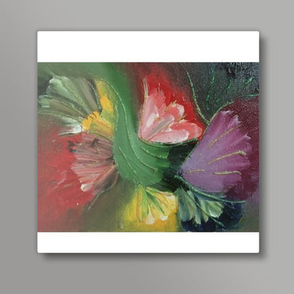 Abstract Floral | Finger Painting | Oil Painting & Glitter | Square Art Prints