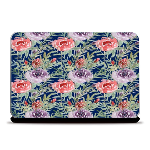 Laptop Skins, Elegant Blue Floral Background Laptop Skins