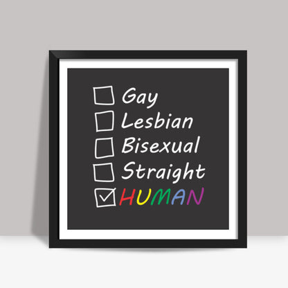 Gay pride human Square Art Prints