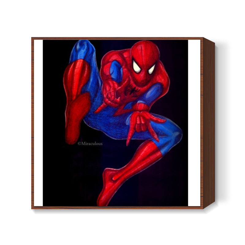 Spiderman | The trainee superhero Square Art Prints