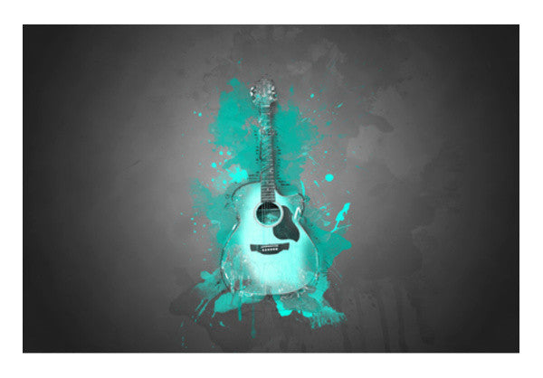 Guitar Splash – Aqua Wall Art