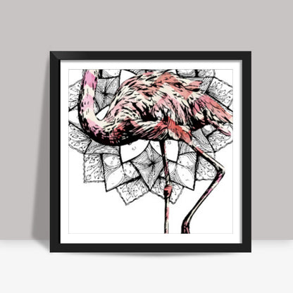 Flamingo Fractals Square Art | Lotta Farber