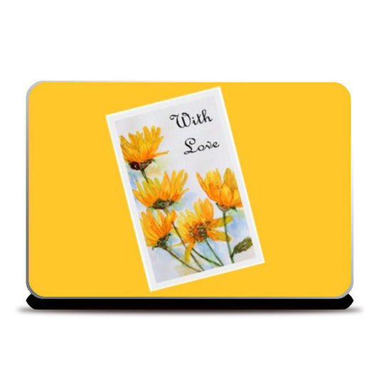 Laptop Skins, With Love Yellow Floral Laptop Skins