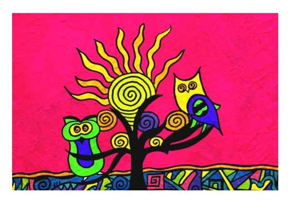 Wall Art, Lucky Owls Zenscrawl Wall Art