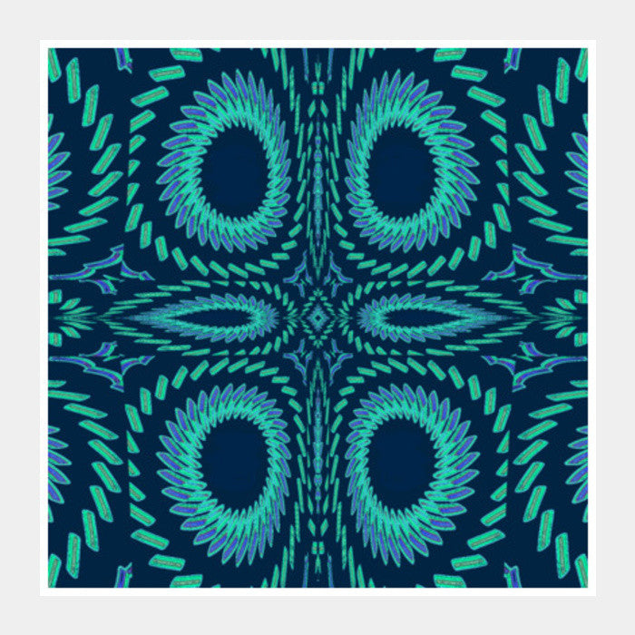 Square Art Prints, Blue Fireworks Square Art Prints